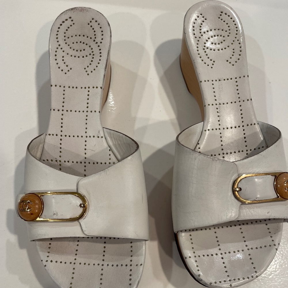 Chanel sandals size 8 B fits size 7.5 M and 8M authentic